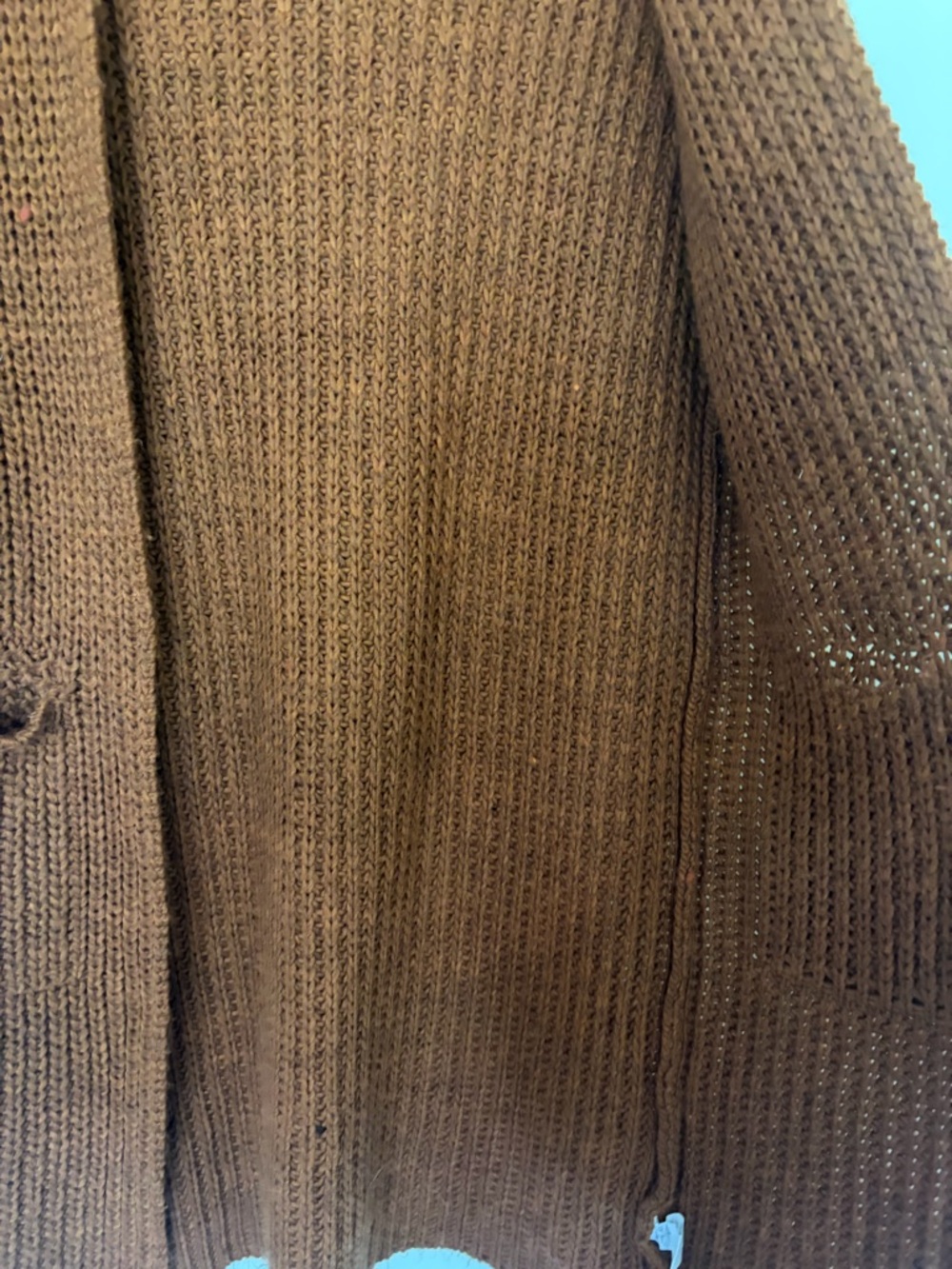 Open-Front Oversized Knit Cardigan - Rust - Picture 4 of 6